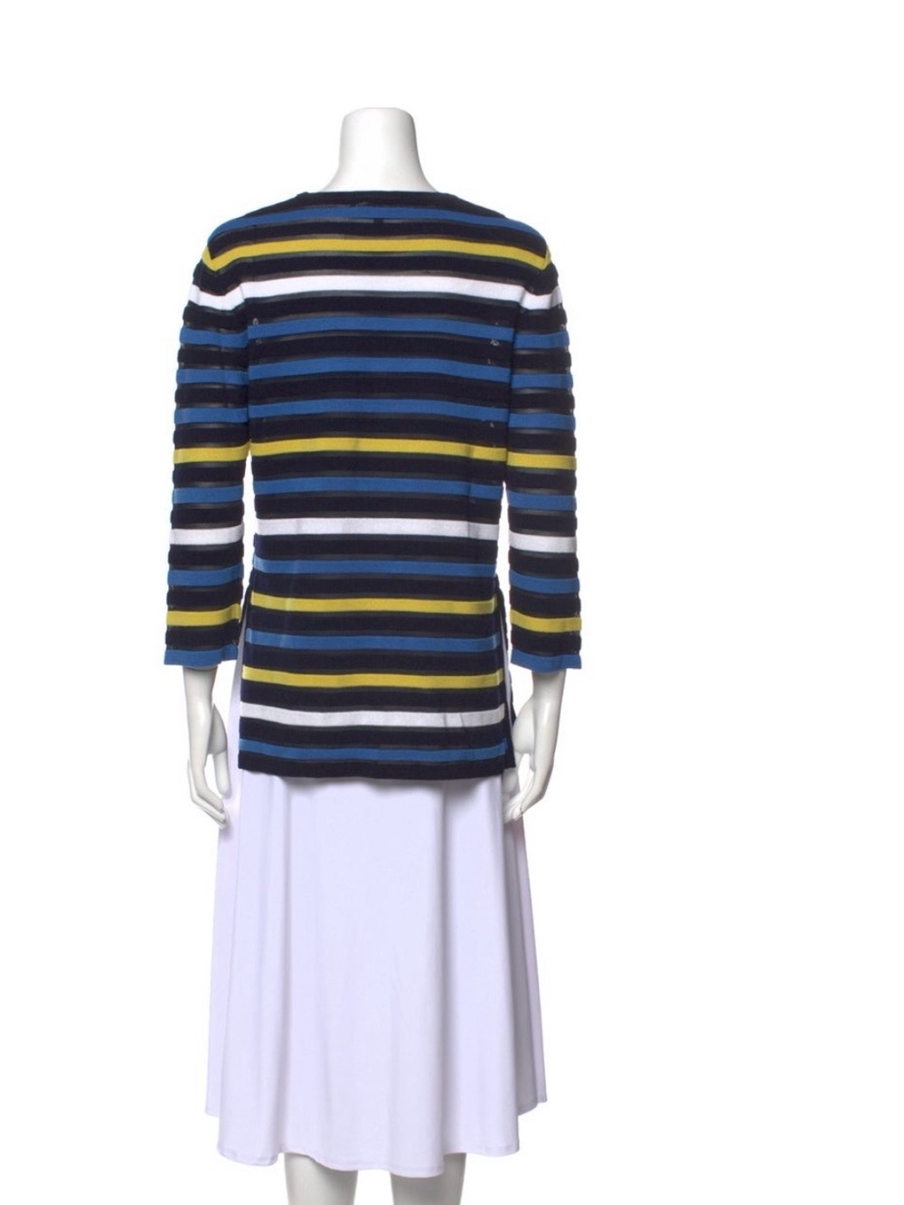 St. John striped Blue, Yellow, & Black with a classic Crew Neck Sweater – Size S - Picture 3 of 8